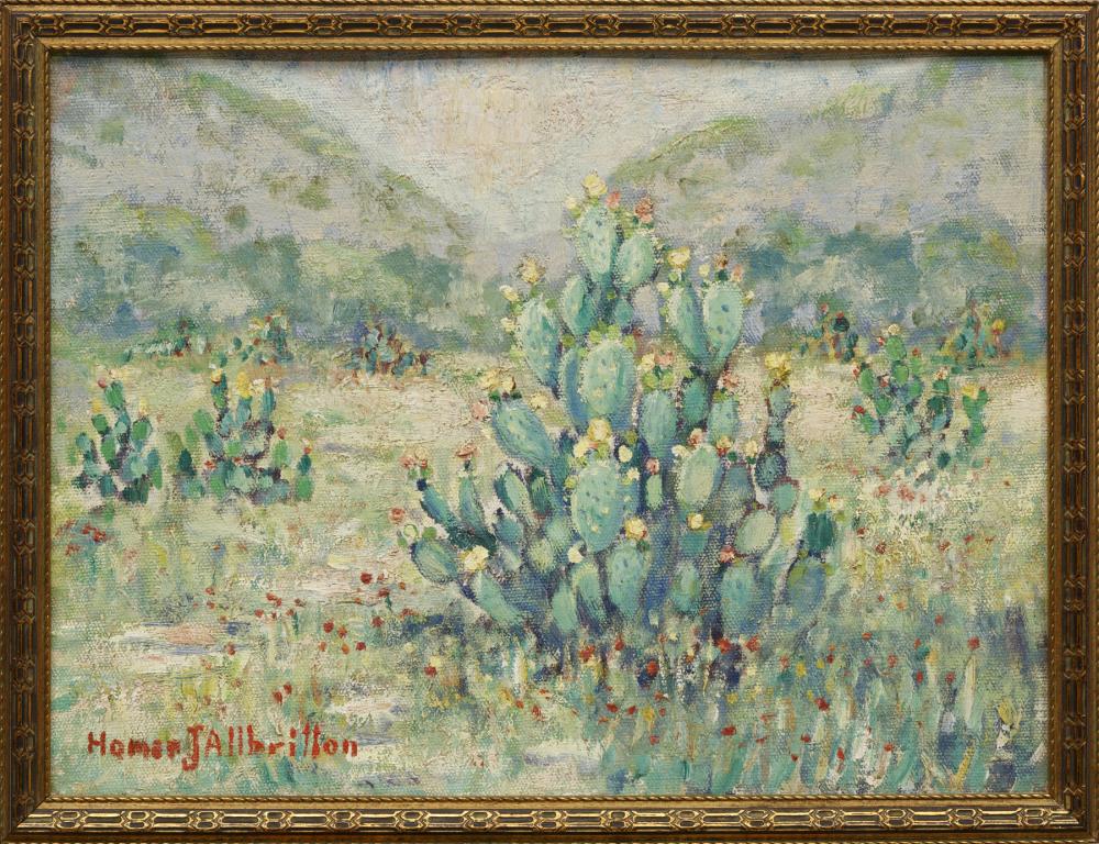 Appraisal: Homer J Allbritton American Texas th c Cacti oil on