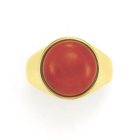 Appraisal: Gold and Coral Ring Estimate -