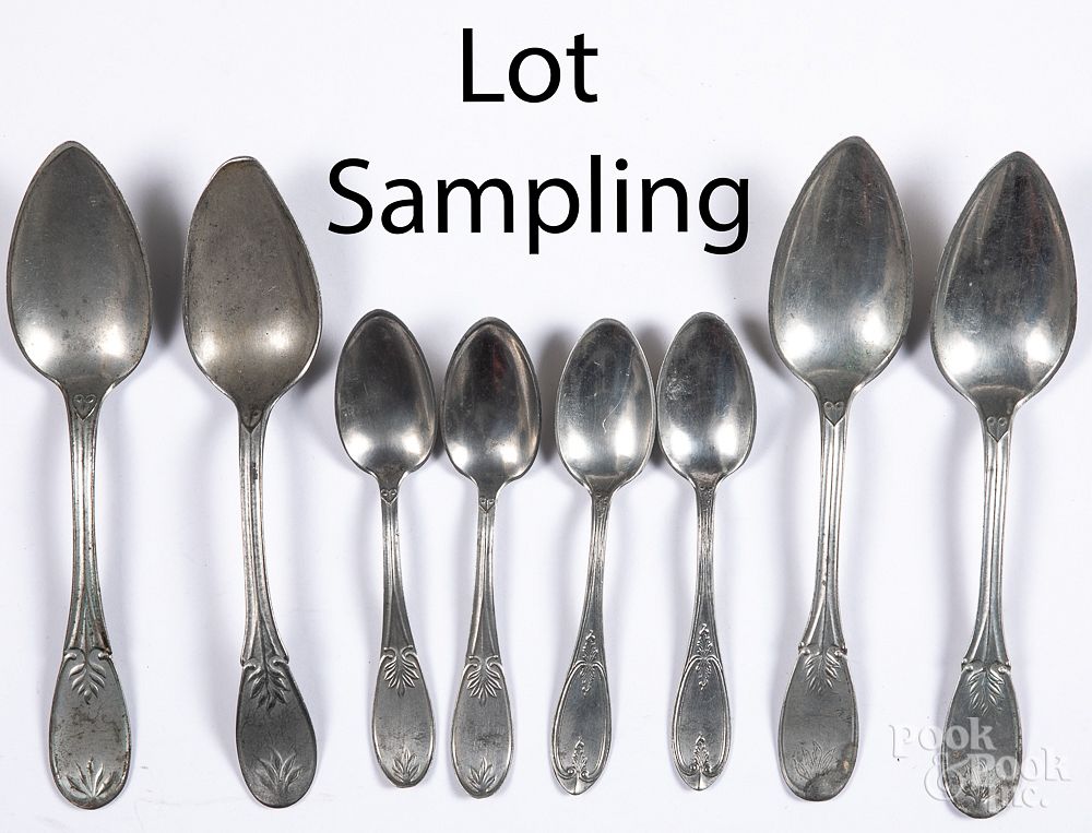 Appraisal: Large collection of pewter spoons Large collection of pewter spoons