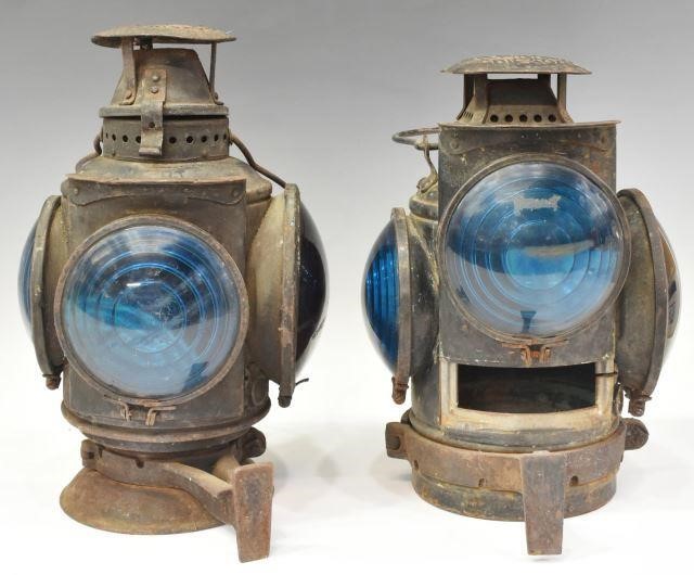 Appraisal: lot of Adams Westlake railroad lanterns th c Chicago Illinois