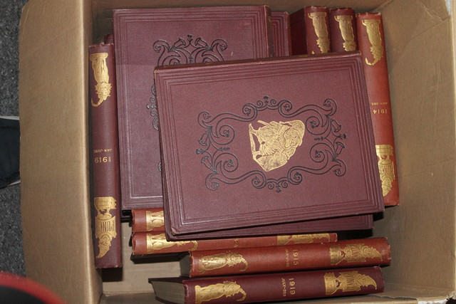 Appraisal: A COLLECTION OF LEATHER BOUND VOLUMES OF PUNCH mostly from