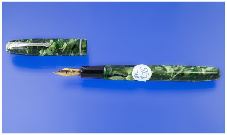 Appraisal: Conway Stewart Green marbled with carat Conway Stewart nib