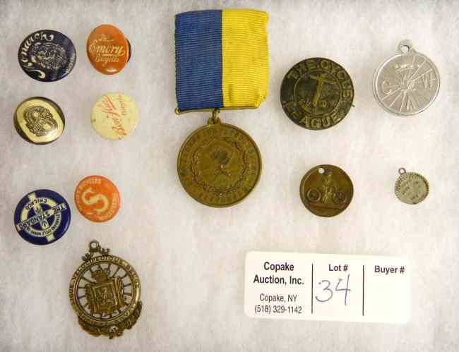 Appraisal: Collection of advertising pins and lapels medals etc Including lapel