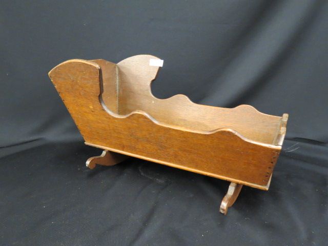 Appraisal: th Century Doll Cradle tall long