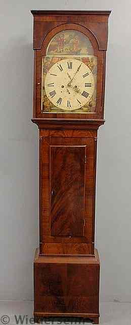 Appraisal: Scottish mahogany tall case clock early th c with eight-day