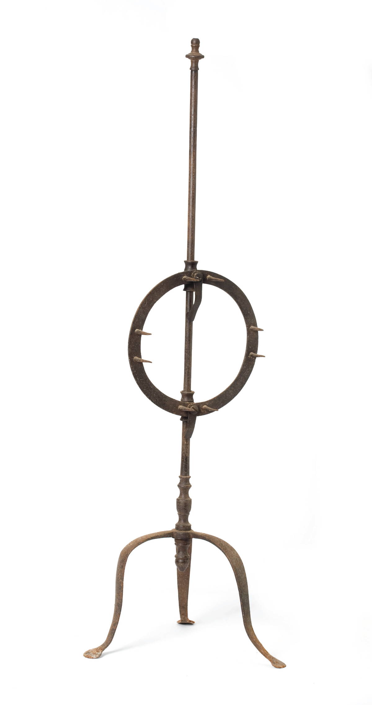 Appraisal: EARLY QUEEN ANNE WROUGHT IRON STANDING SPIT WITH ARCHED BASE