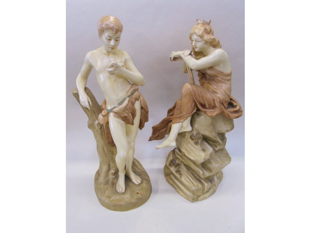 Appraisal: Pair of Royal Dux figures some def