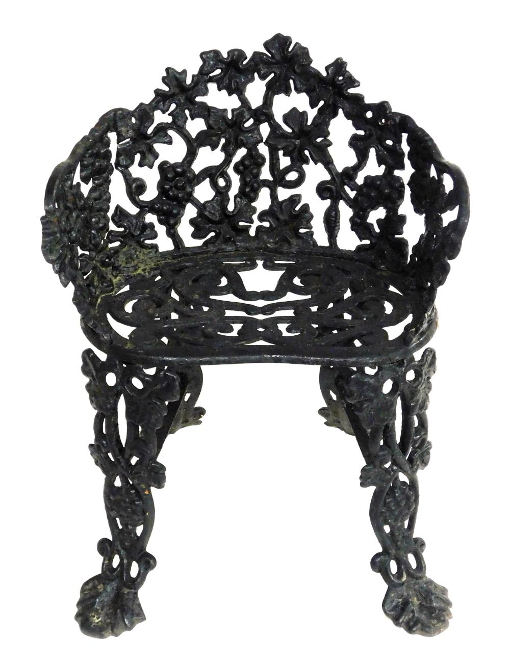 Appraisal: GARDEN Cast iron garden chair late th C early th