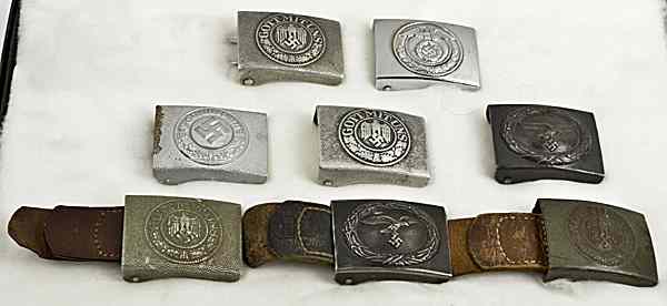 Appraisal: German WWII Belt Buckles Lot of Eight Lot includes four