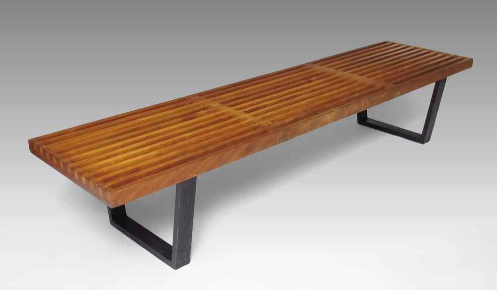 Appraisal: GEORGE NELSON HERMAN MILLER PLATFORM BENCH Slat top maple with