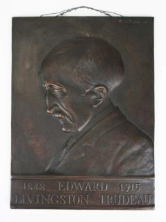 Appraisal: bronze bas relief plaque of ''Edward Livingston Trudeau'' signed A