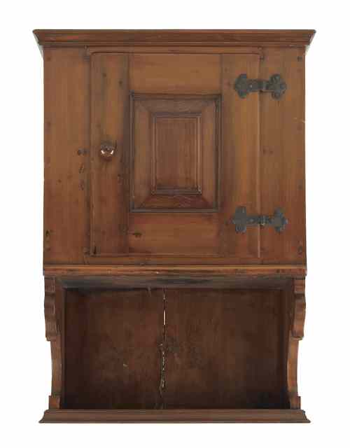 Appraisal: Lancaster County Pennsylvania poplar hanging cupboard late th c with