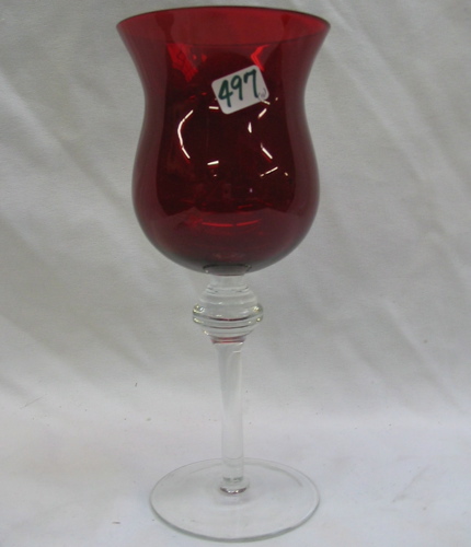 Appraisal: A SET OF ELEVEN RUBY GLASS GOBLETS on clear crystal