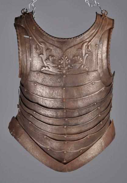 Appraisal: Beautifully Embossed Anime Circa Laminated body armor with overlapping horizontal