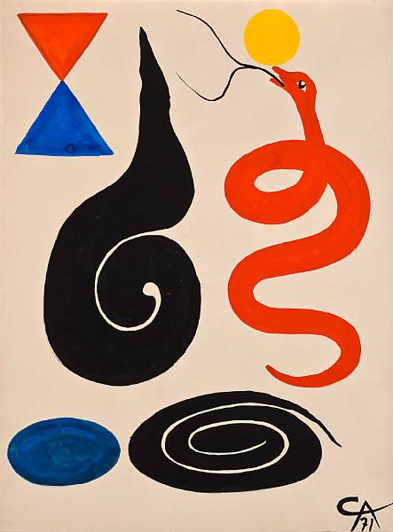 Appraisal: Alexander Calder American - L'enchanteur signed with the artist's monogram