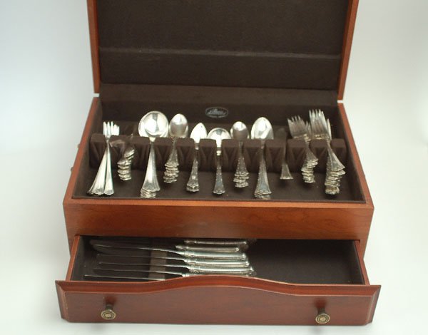 Appraisal: Circa Wallace sterling flatware service in the Carmel pattern monogrammed