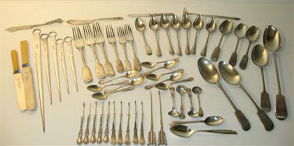 Appraisal: Assorted silverplate flatware in case Including skewers spoons forks and