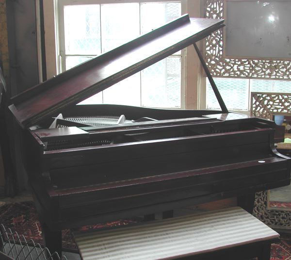 Appraisal: Diminutive Mahogany Baby Grand Piano and Bench second quarter th