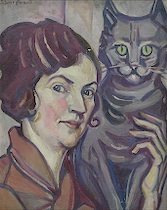 Appraisal: Clara McClean Sargent American Cleveland School - Self-Portrait with Cat