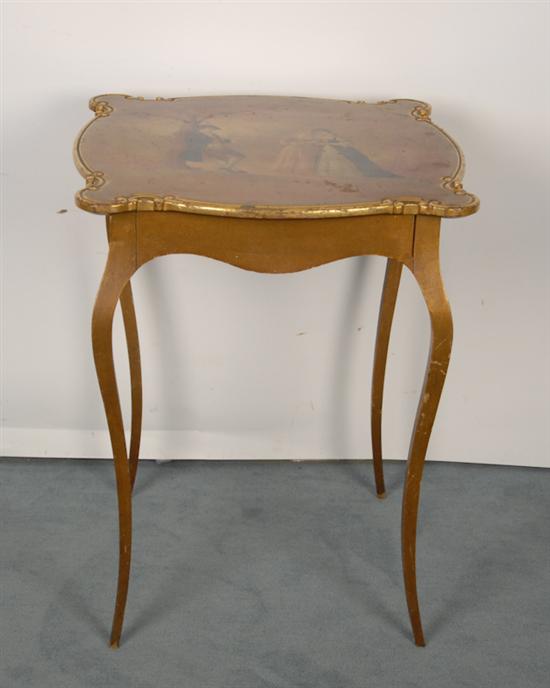 Appraisal: A L h E th C Painted Top Occasional Table