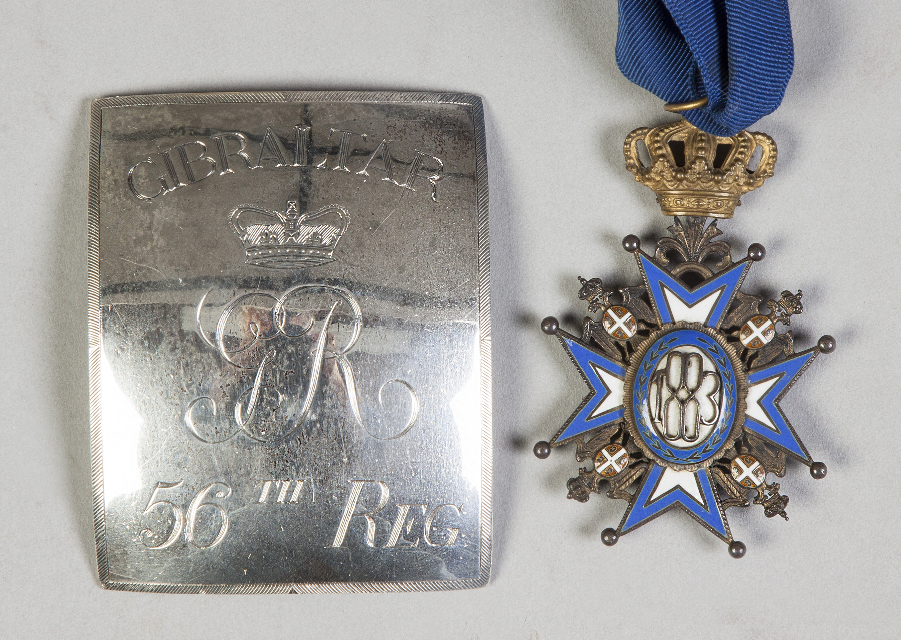 Appraisal: Medals Buckle Gibraltar th regiment enameled