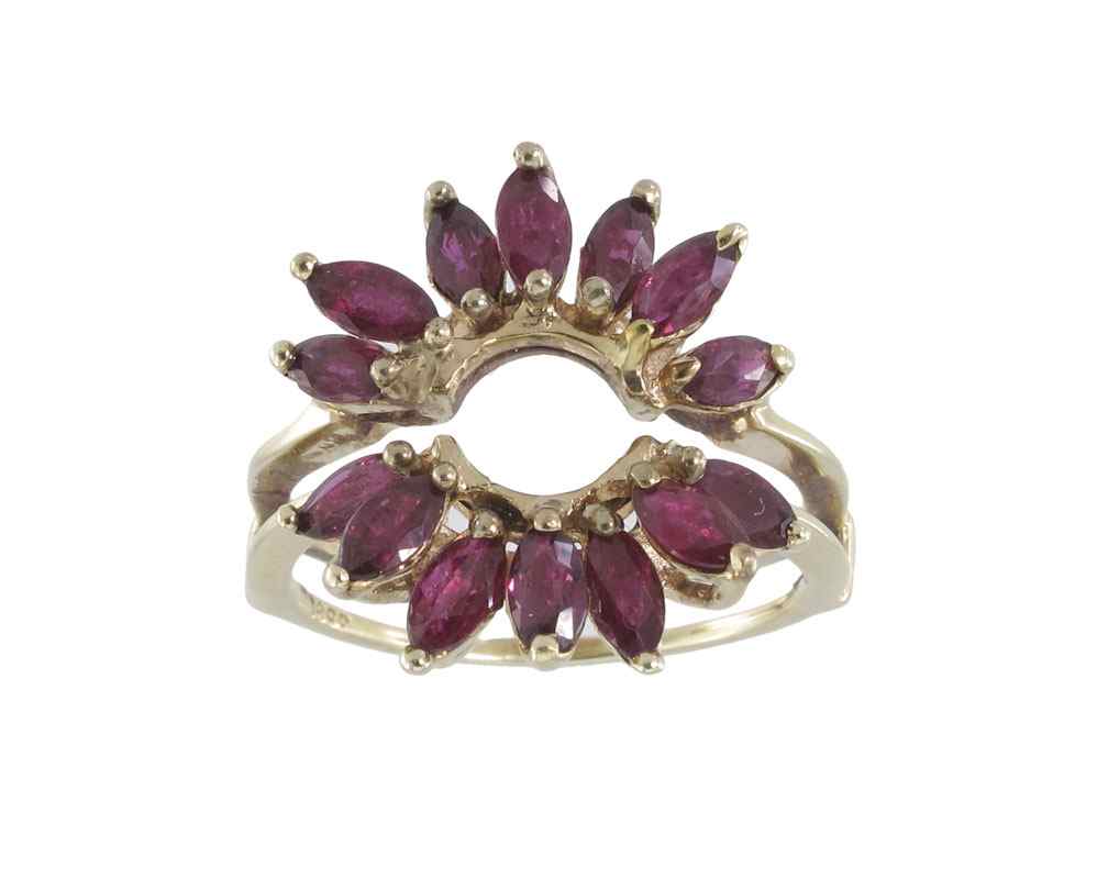 Appraisal: RUBY RING JACKET K yellow gold ring contains marquise cut