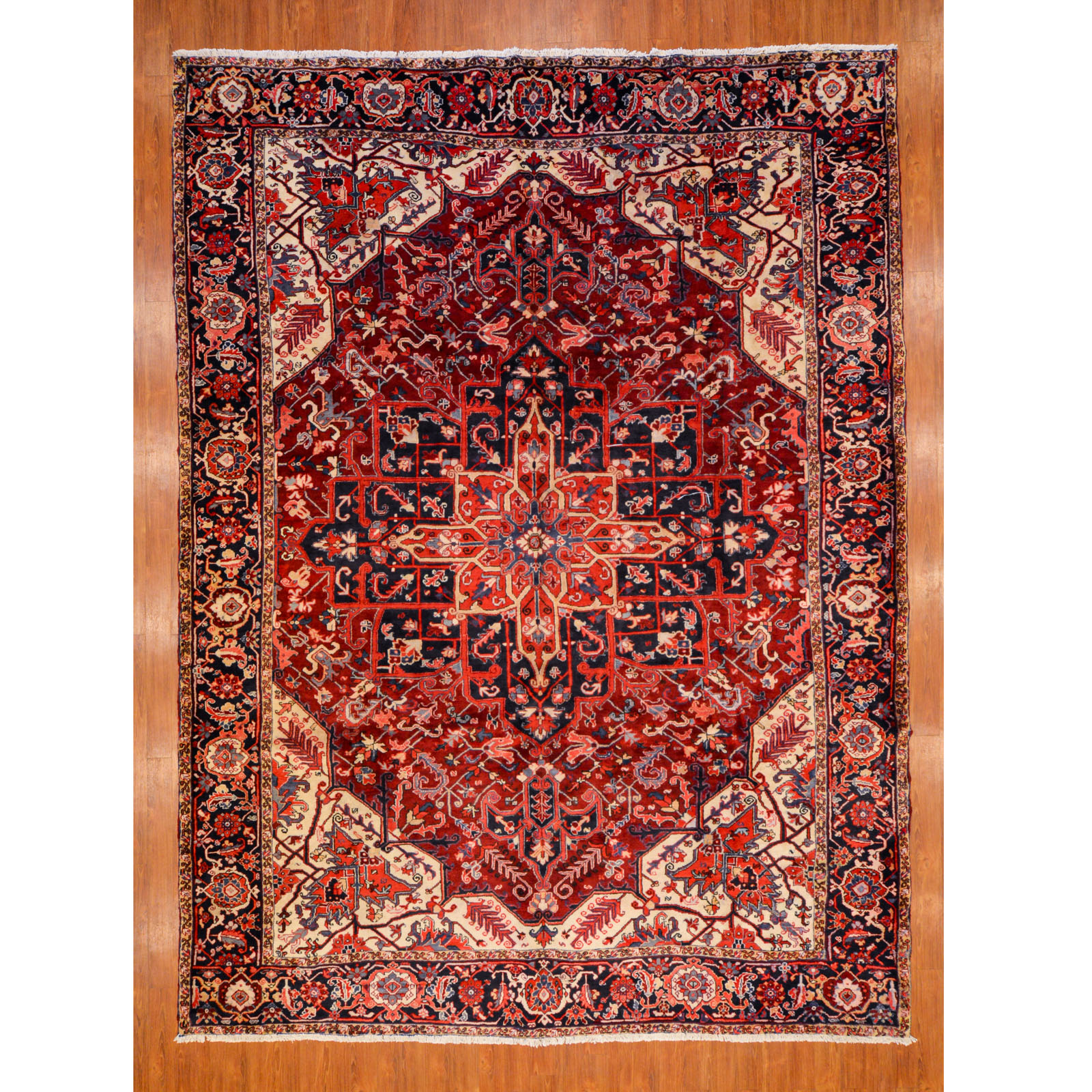 Appraisal: HERIZ CARPET PERSIA X Fourth quarter- th century hand-knotted wool