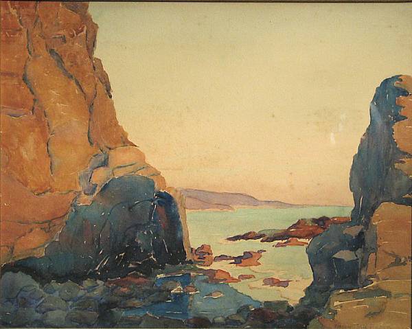 Appraisal: Bessie Ella Hazen American - California Rocky Coast signed 'Bessie