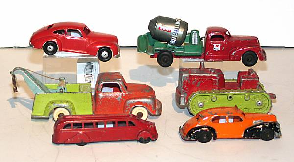 Appraisal: Metal Transportation toys Toys include manufacturers Slik Tootsietoy Ralstoy other