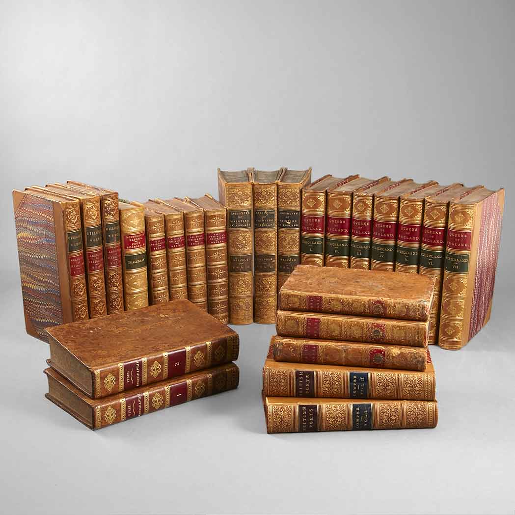 Appraisal: Fine Bindings Group of volumes comprising binding sets Mostly English