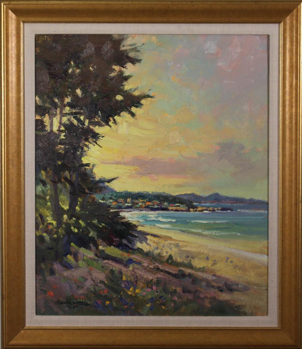 Appraisal: MARTIN WEEKLY California b oil on canvas Carmel Beach coastal