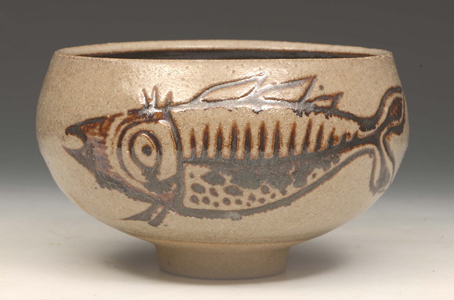 Appraisal: Michael Casson British - 'Fish' bowlimpressed potter's seal cm across