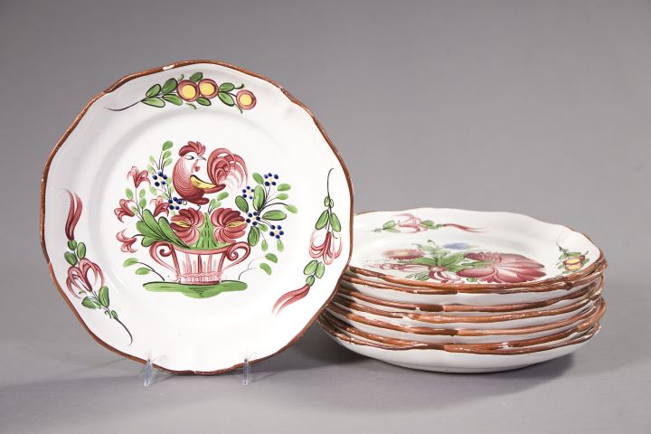 Appraisal: Attractive Set of Eight French Faience Buffet Plates second quarter