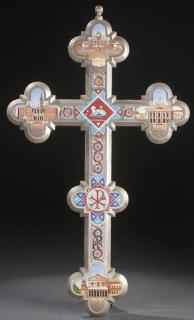 Appraisal: MASSIVE MICRO A LARGE AND IMPRESSIVE MICRO-MOSAIC CROSS ROME TH