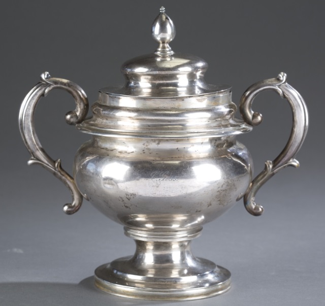 Appraisal: Boston Coin Silver Double Handled Urn Marked Jones Lows and