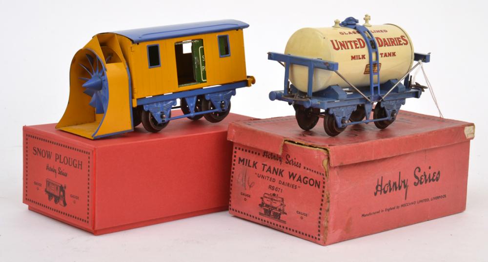 Appraisal: HORNBY MILK TANK WAGON 'UNITED DAIRIES' AND SNOW PLOUGH IN