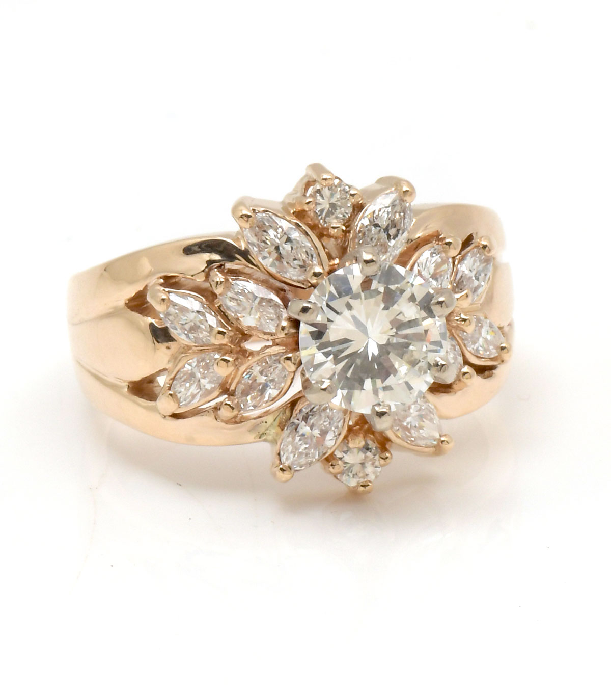 Appraisal: CUSTOM K CTW DIAMOND RING Sparkling K yellow gold ring