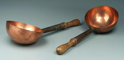 Appraisal: Two Beyer copper ladles each hemispheric both marked quot Paul