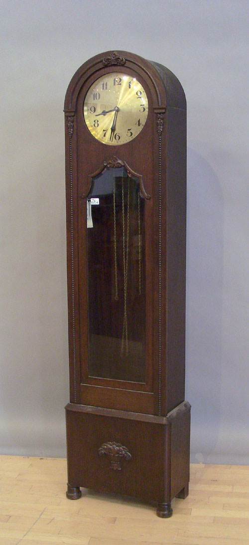 Appraisal: German oak tall case clock early th c h Deaccessioned