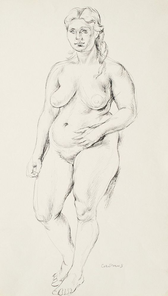 Appraisal: Paul Cadmus Female Nude Ink on Paper Paul Cadmus American