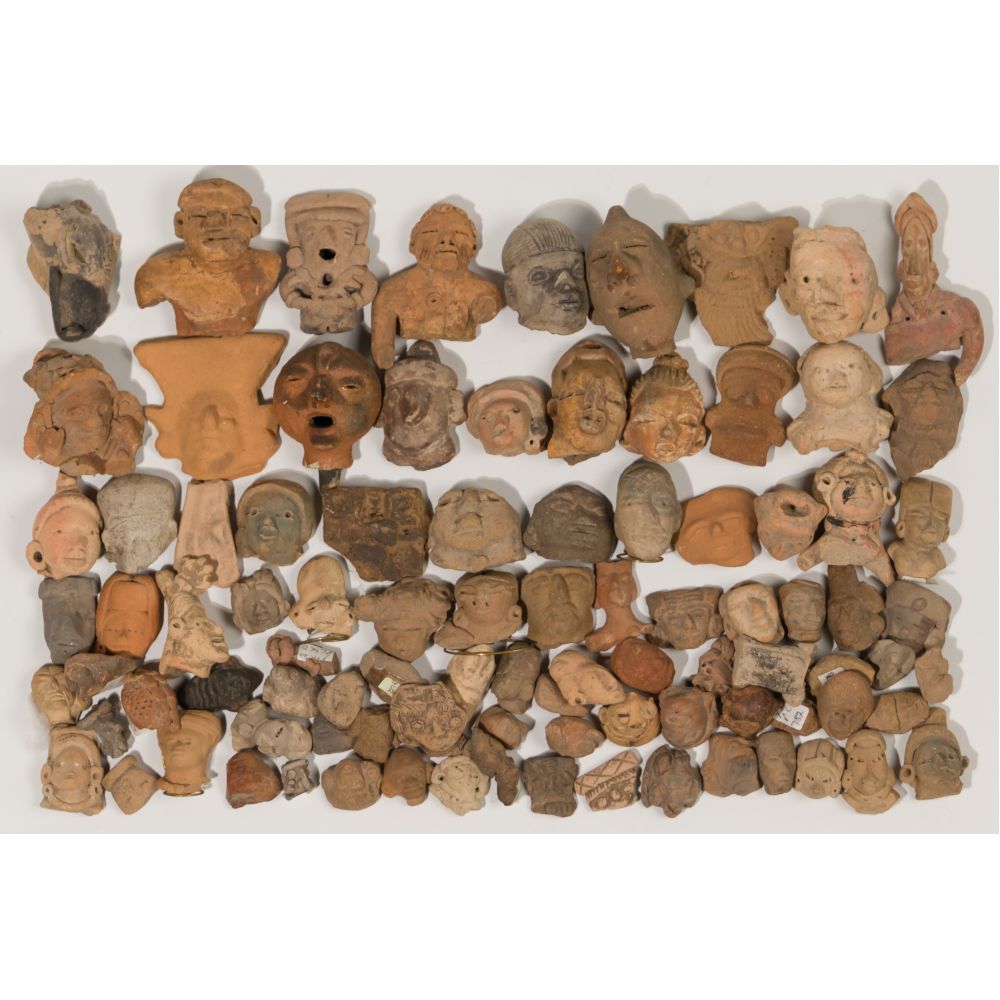 Appraisal: PRE-COLUMBIAN TERRACOTTA HEAD FRAGMENT ASSORTMENTOver items mostly from Mexico a