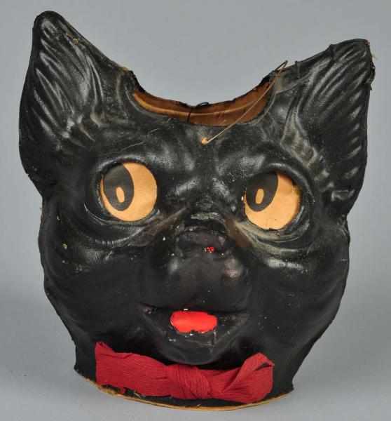 Appraisal: Paper Mache Black Cat Jack-O-Lantern Description German Original paper inserts