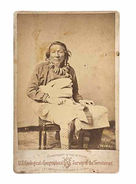 Appraisal: W H Jackson Cabinet Photograph of Iron Whip Ponca Albumen