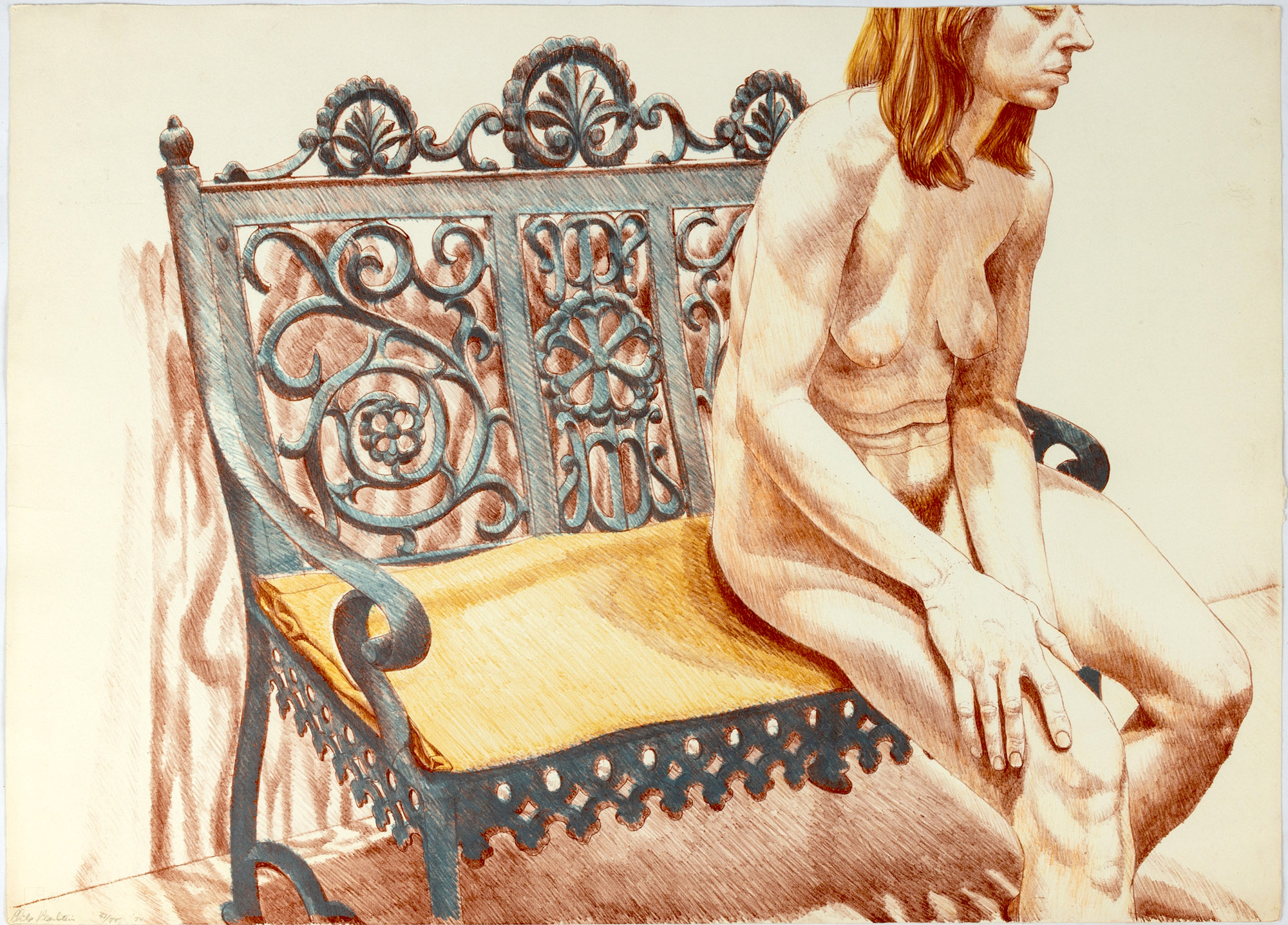 Appraisal: PHILIP PEARLSTEIN AMERICAN B Lithograph on arches paper Signed and