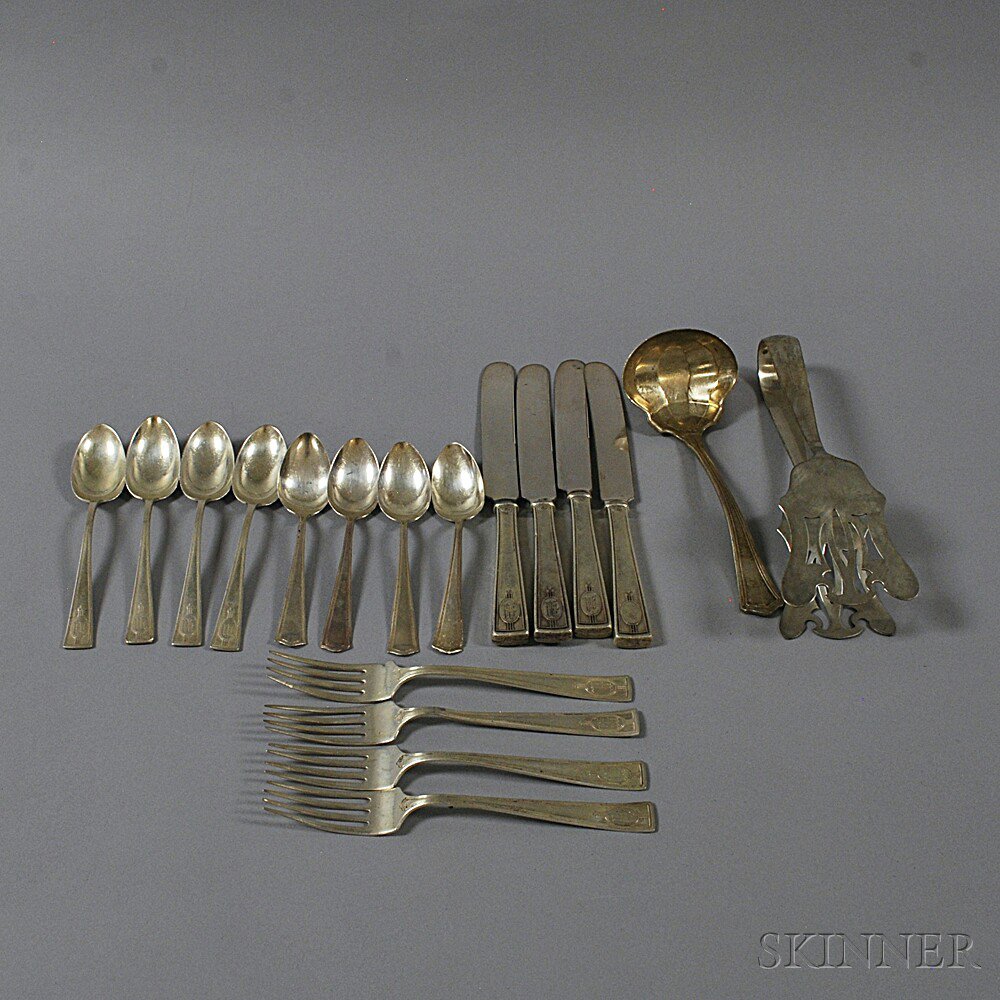 Appraisal: Approximately Eighteen Pieces of American Sterling Silver Flatware including four