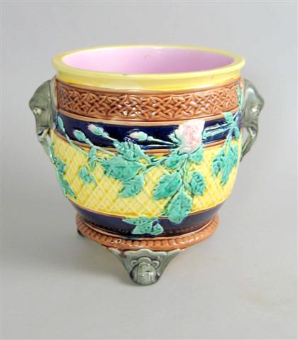 Appraisal: Continental majolica jardiniere early th century With a molded Celtic