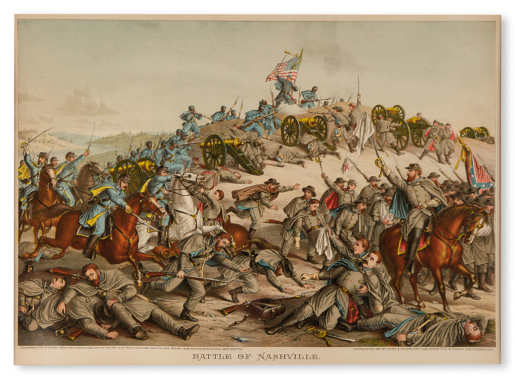 Appraisal: MILITARY--CIVIL WAR The Battle of Nashville Chromolithograph - x -