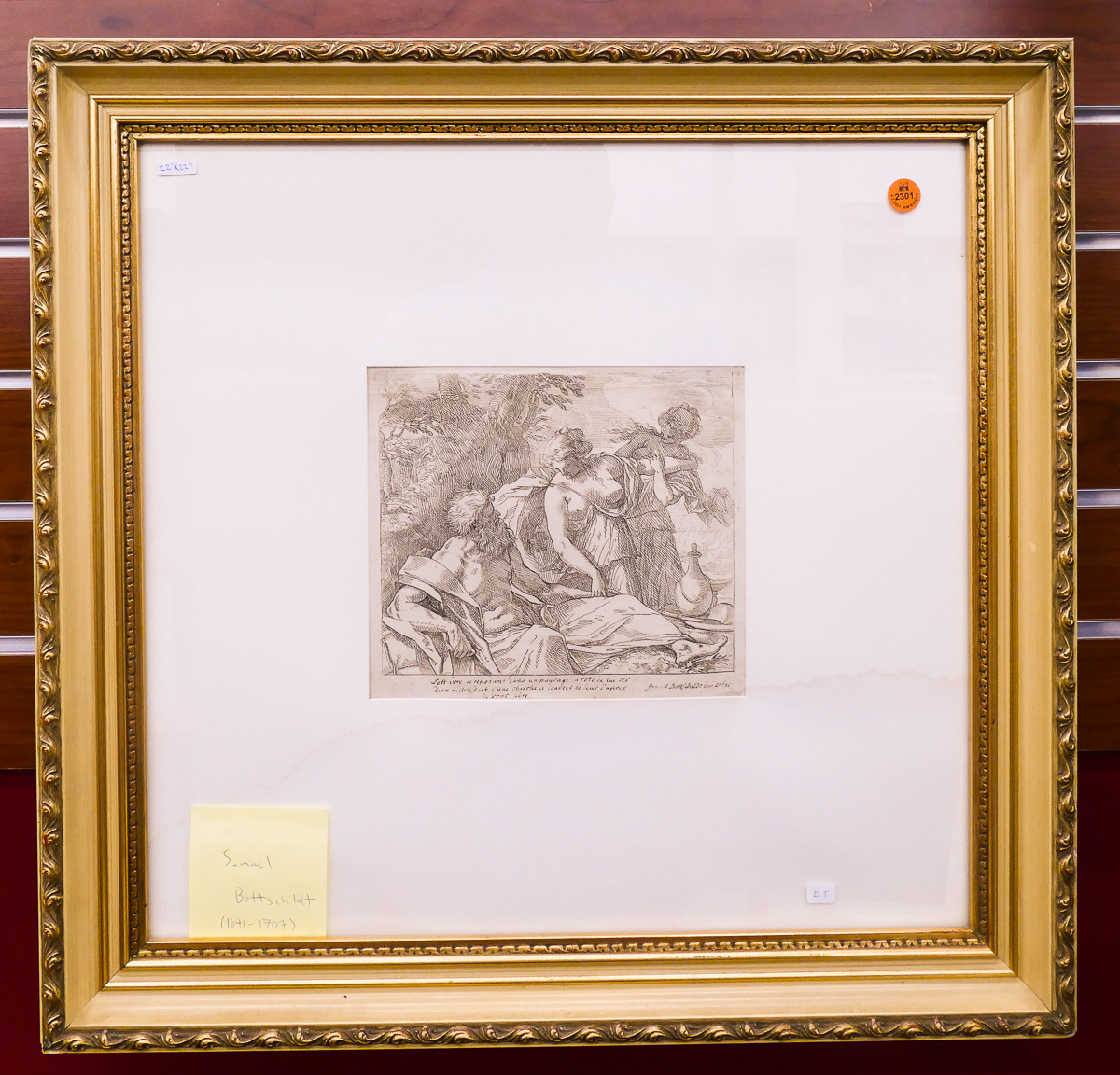 Appraisal: Samuel Bottschildt th Century Engraving in Gallery Frame- x ''