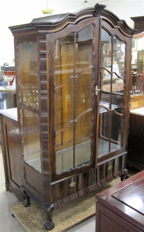 Appraisal: CHIPPENDALE REVIVAL ROSEWOOD CHINA CABINET Continental early th century having