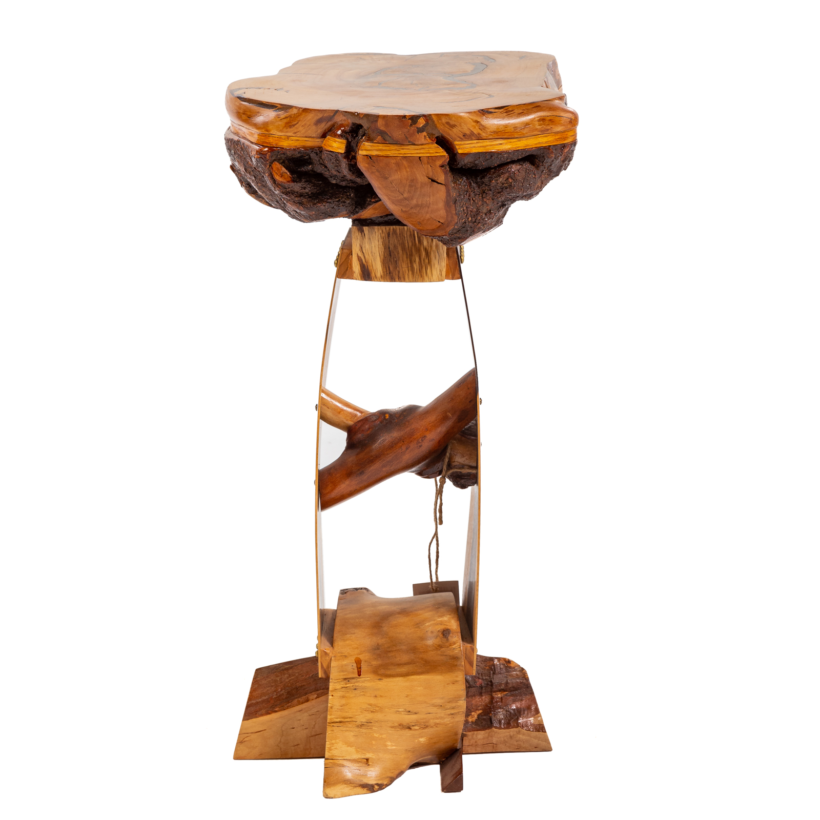 Appraisal: CUSTOM LIVE EDGE PEDESTAL STAND st century hand crafted by